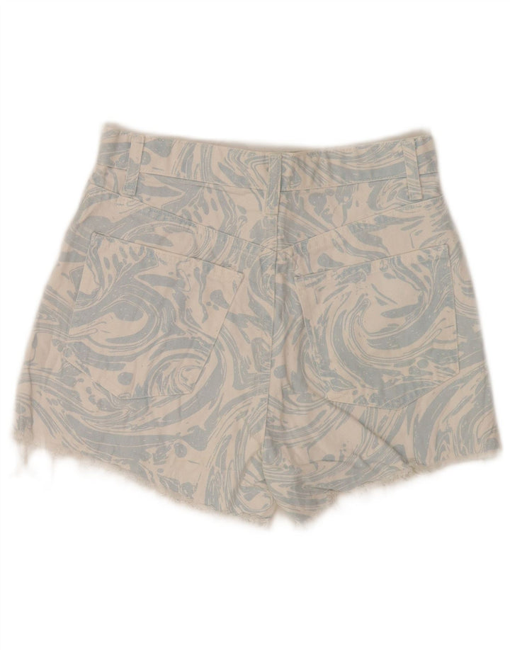 Zara Shorts De Mezclilla Con Estampado Abstracto Para Mujer EU 34 2XS W24 Azul