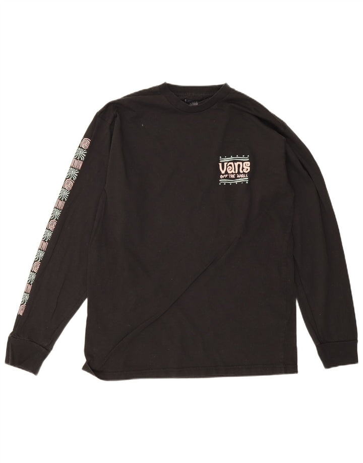 Vans Hombre Classic Fit Graphic Top Manga Larga Algodón Negro Mediano