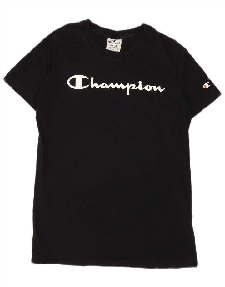 Champion Camiseta Gráfica Mujer Top Pequeño Algodón Negro
