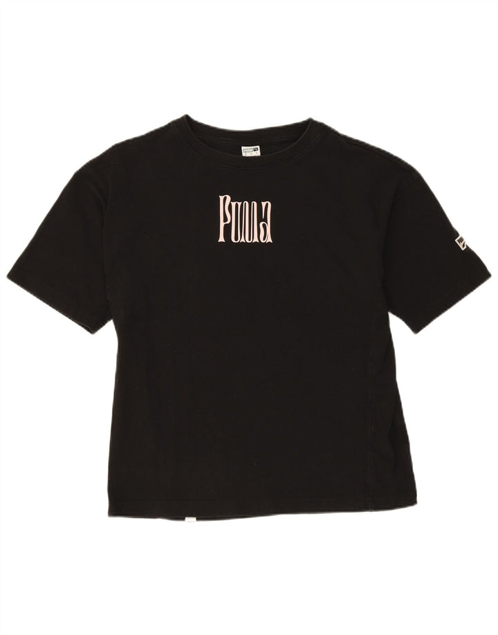 PUMA Womens Graphic T-Shirt Top UK 14 Medium Black
