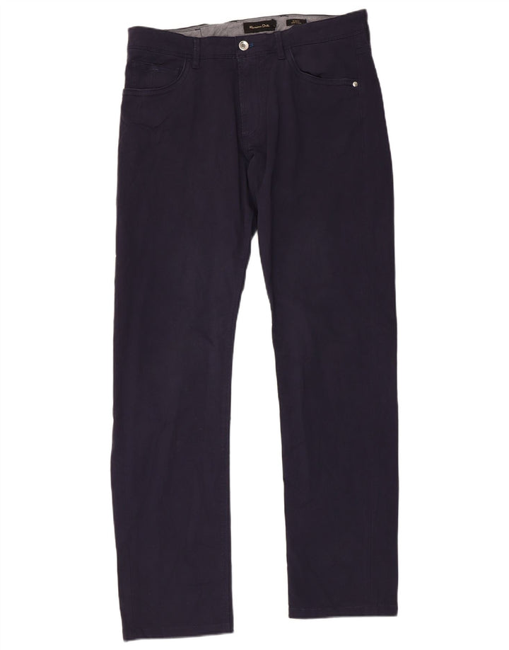 MASSIMO DUTTI Pantalones casuales ajustados para hombre EU 42 Large W32 L31 Azul marino