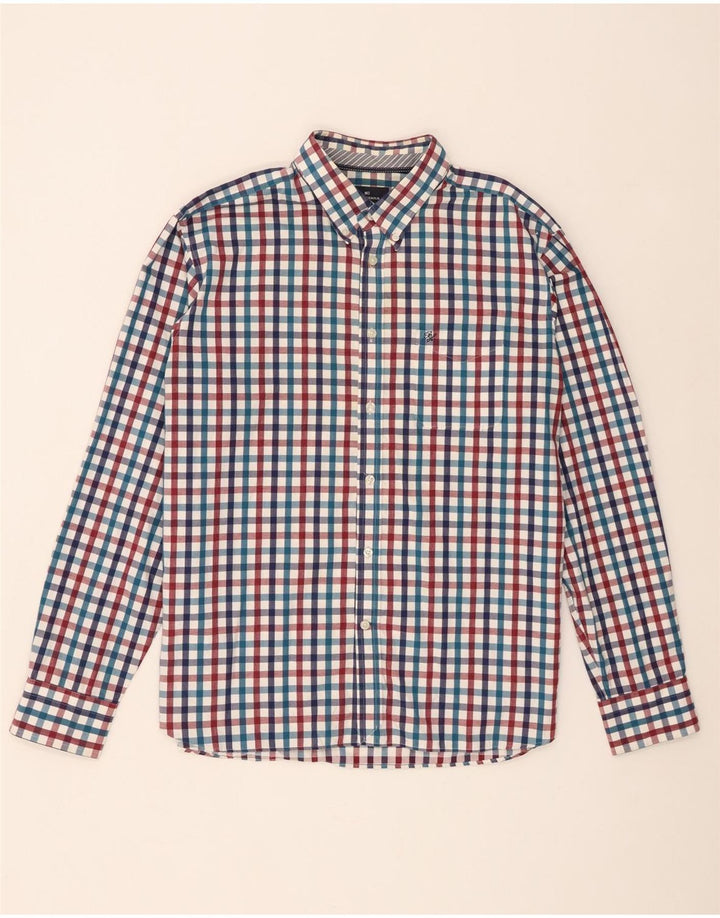 Marks & Spencer Camisa azul Harbour para hombre XL Vichy multicolor
