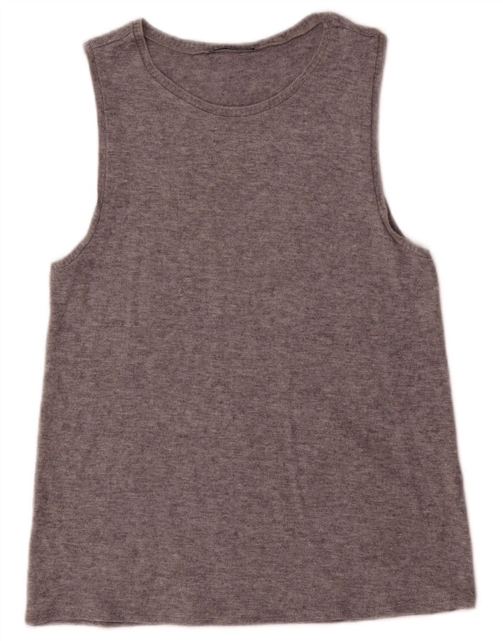 Zara Mujer Chaleco Top UK 12 Medio Gris Moteado