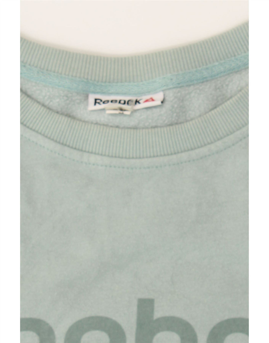 REEBOK Womens Oversized Graphic Sweatshirt Jumper UK 16 Large Blue Vintage Reebok and Second-Hand Reebok from Messina Hembry 
