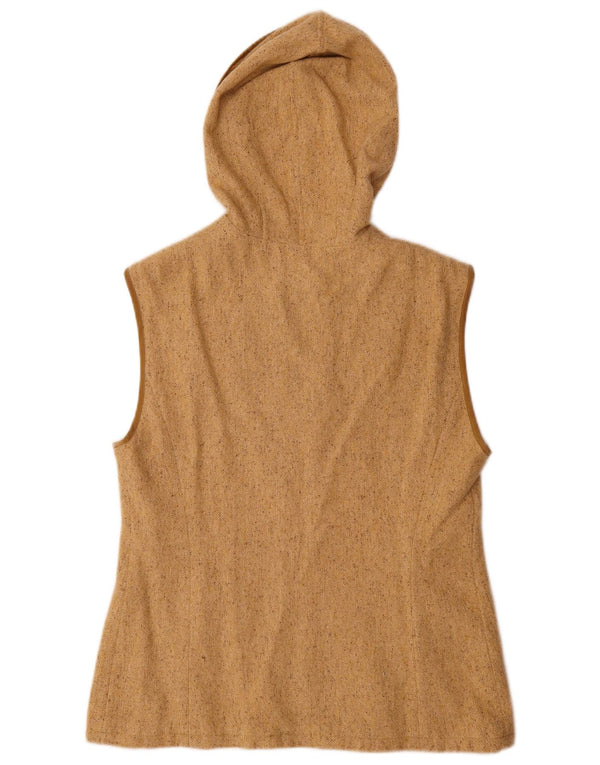 Vintage mujer con capucha Gilet IT 46 grande beige moteado