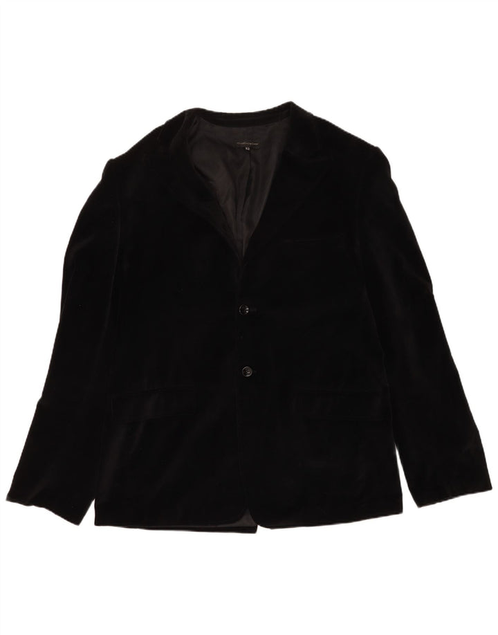 Calliope Chaqueta Blazer de Terciopelo con 2 Botones para Hombre IT 52 XL Algodón Negro