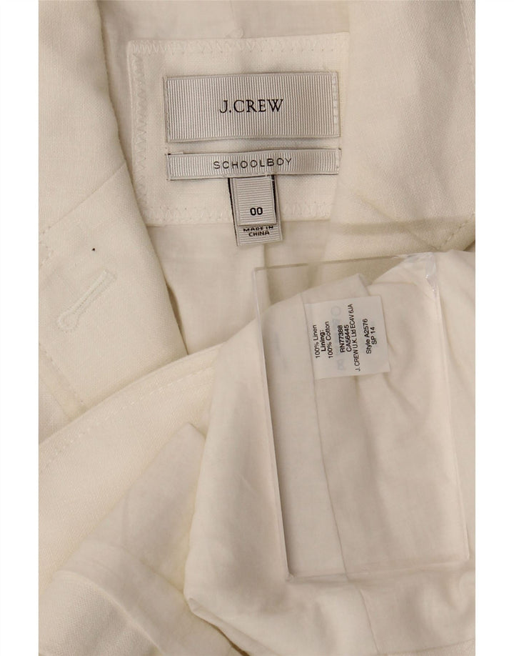 J. Crew Chaqueta Blazer de 2 Botones para Mujer US 00 2XS Lino Blanco