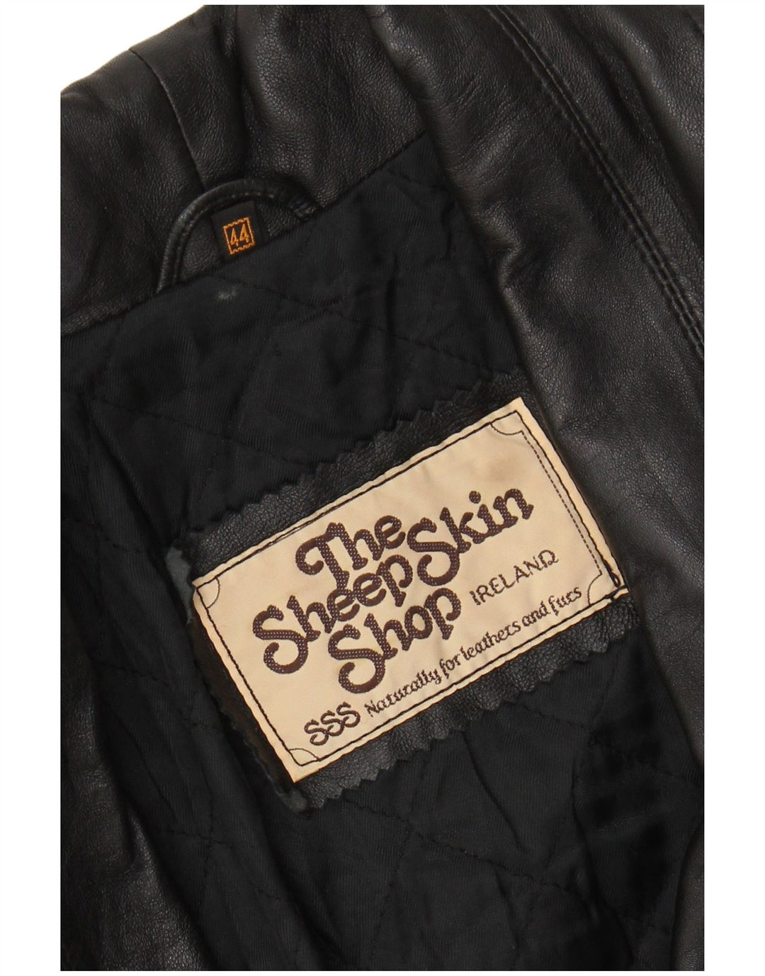 Vintage mujer cuero abrigo EU 44 XL cuero negro