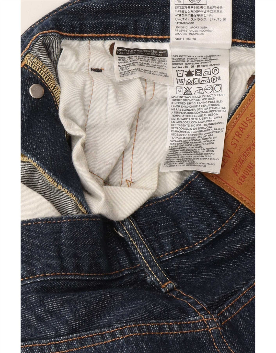 Levi's Hombre 501 Vaqueros Rectos W31 L30 Algodón Azul