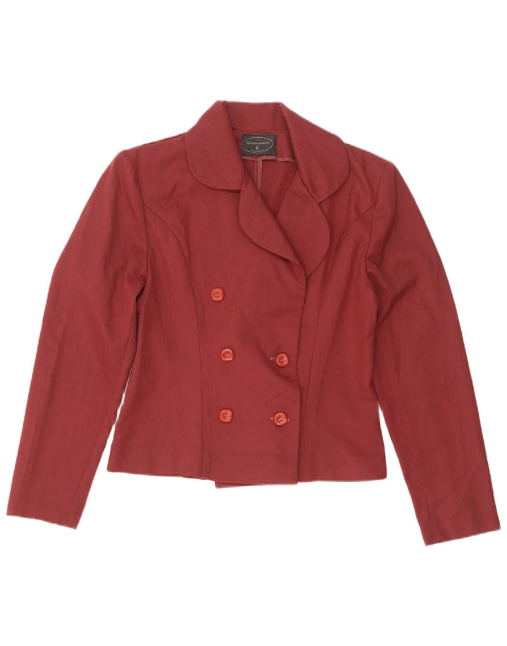 Vintage mujer doble pecho Blazer chaqueta Reino Unido 10 pequeño rojo