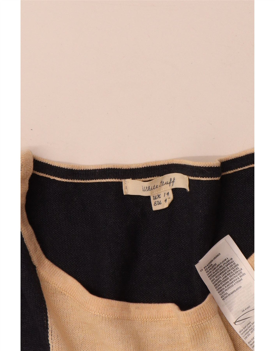 White Stuff Suéter tipo jersey con cuello barco para mujer, talla 40, talla grande, multicolor