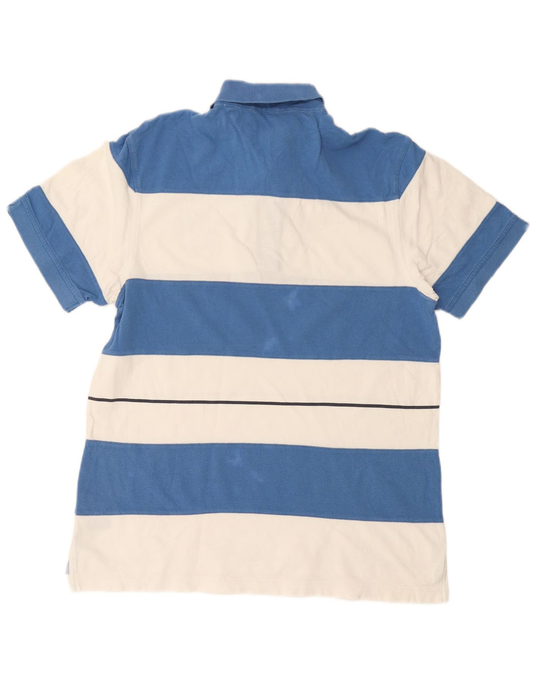 Tommy Hilfiger Polo de ajuste personalizado para hombre de algodón a rayas azules grandes