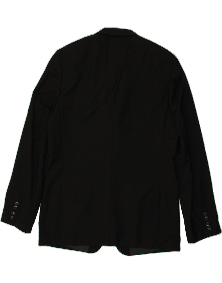 JULES Mens Slim 2 Button Blazer Jacket IT 54 2XL Black Wool Vintage Jules and Second-Hand Jules from Messina Hembry 