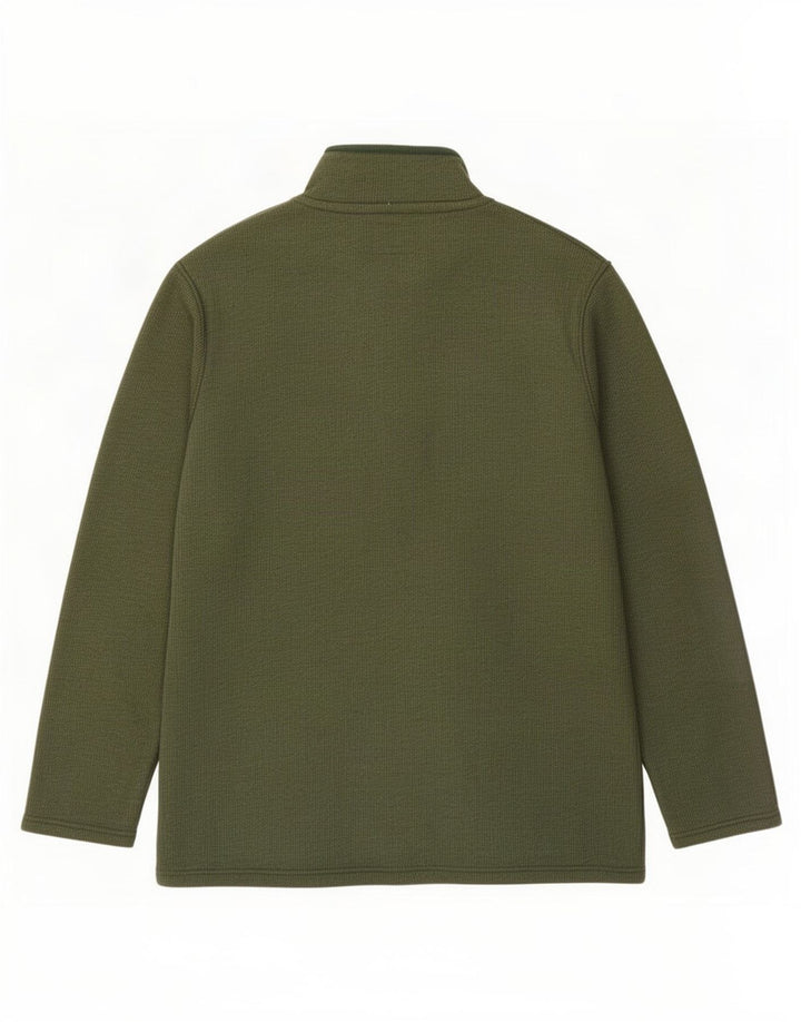 Mountain Warehouse Sudadera con cuello y cremallera para hombre Jersey tipo jersey verde grande Poliéster