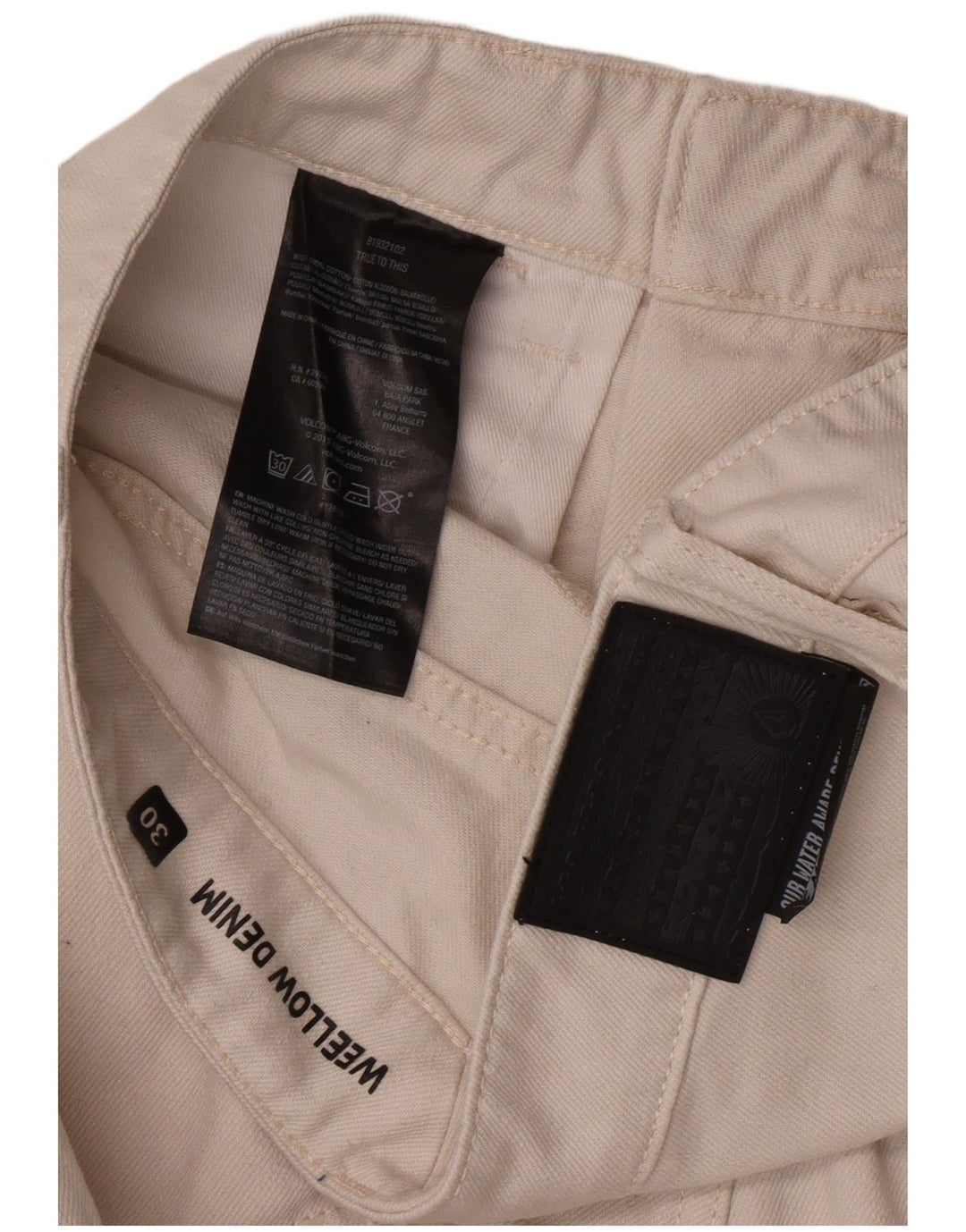 Vaqueros recortados para hombre Volcom W30 L25 Algodón blanco