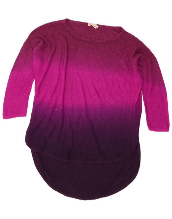 Phase Eight Top para mujer manga 3/4 UK 46 Viscosa con bloques de color morado grande