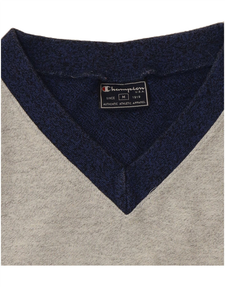 CHAMPION Mens T-Shirt Top Medium Grey Colourblock Cotton Vintage Champion and Second-Hand Champion from Messina Hembry 