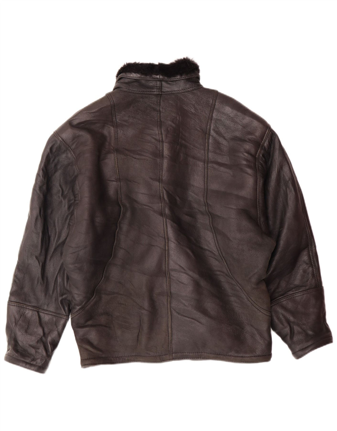 VINTAGE Chaqueta de doble pecho para mujer EU 42 Large Black Shearling