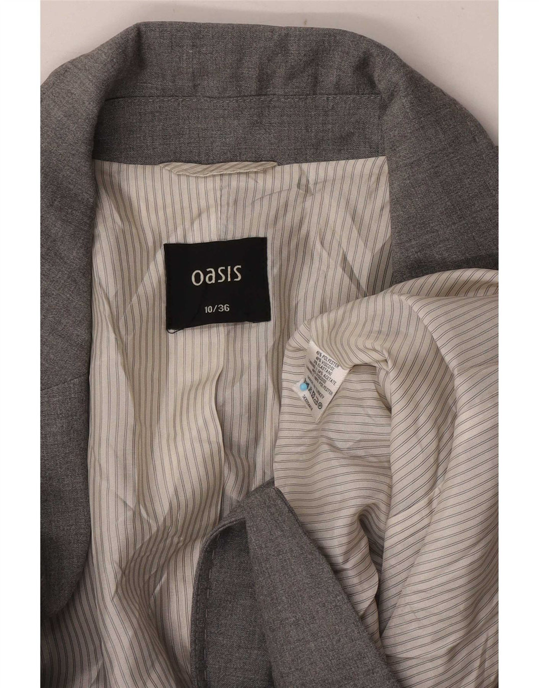 Oasis Chaqueta tipo blazer con 1 botón para mujer UK 40 Small Gris Poliéster