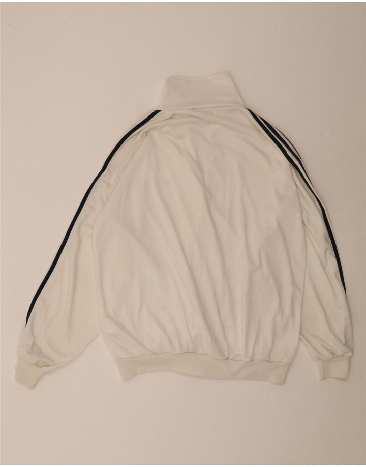 Adidas - Chaqueta de chándal para hombre, talla 40/42, poliéster blanco mediano