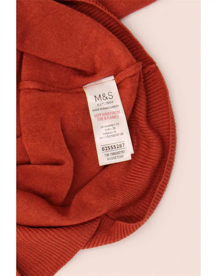 Marks & Spencer Suéter con cuello vuelto para mujer UK 10 Small Borgoña