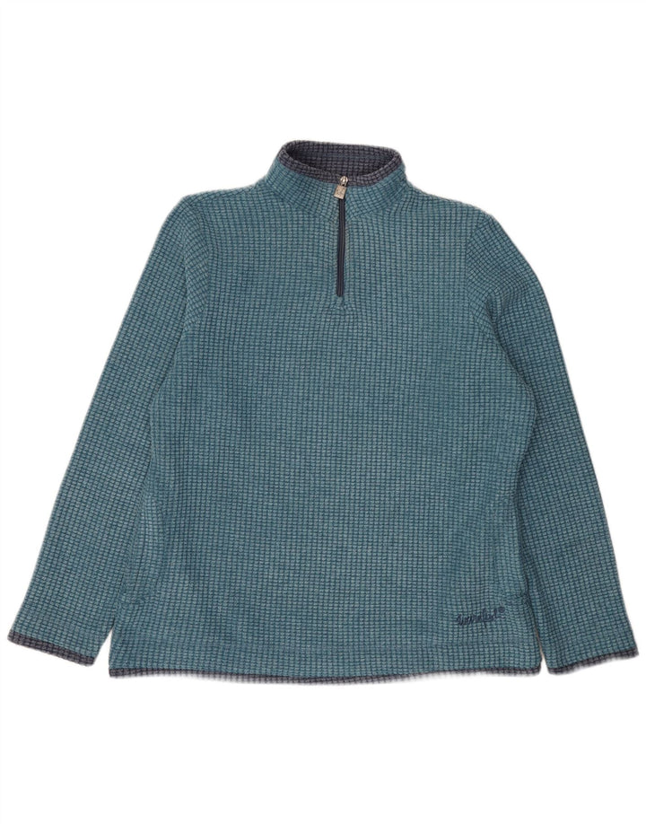 Weird Fish Jersey de forro polar con cuello y cremallera para mujer UK 46 Large Poliéster azul