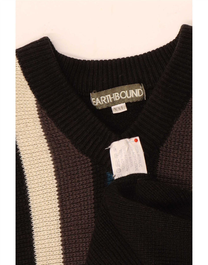 Earthbound - Jersey con cuello en V para hombre, talla 2XL, color negro