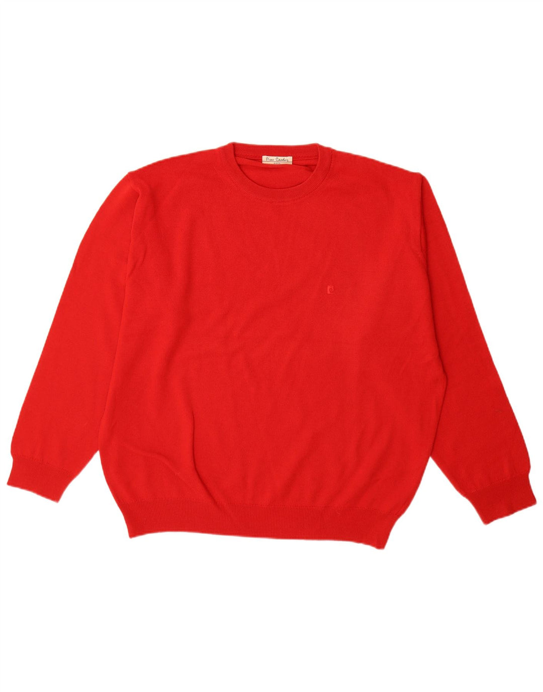 Pierre Cardin - Jersey de cuello redondo para hombre, talla grande, acrílico rojo