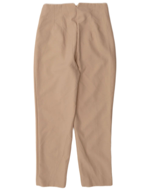 Zara Mujer Pantalones Casuales Cónicos De Cintura Alta Mediano W28 L27 Beige
