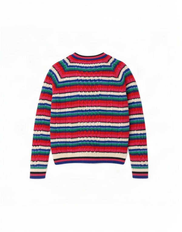 Topshop Jersey con Cuello Barco para Mujer UK 6 XS Multicolor Rayas