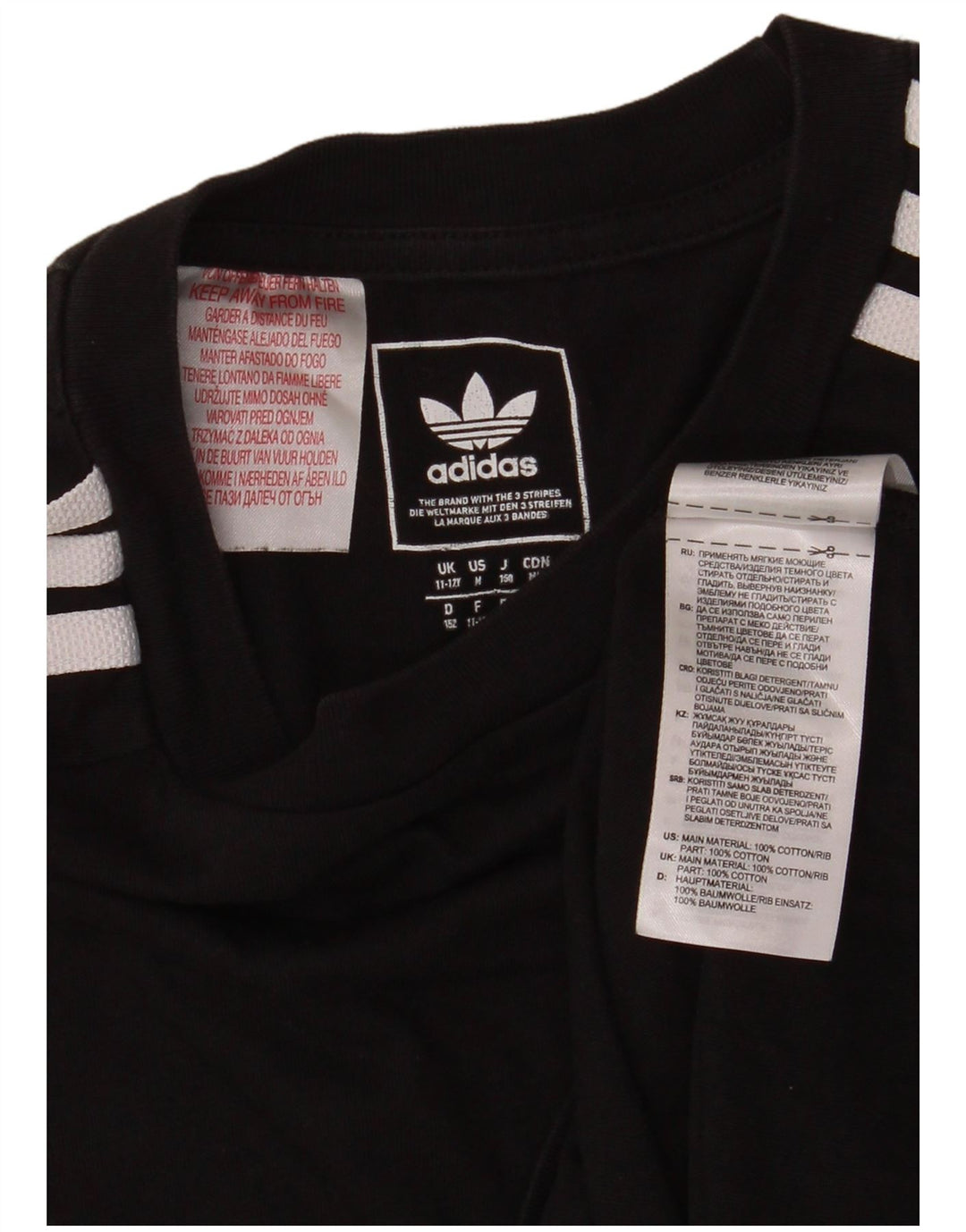 ADIDAS Camiseta Niño Top 11-12 Años Negro Algodón