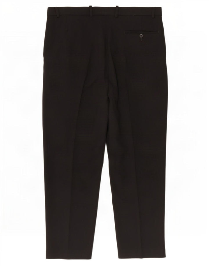 Marks & Spencer Pantalones casuales rectos para hombre W38 L31 Poliéster negro