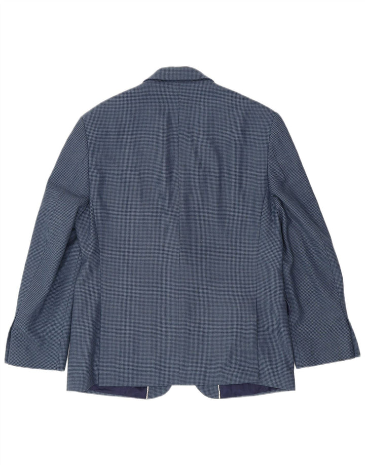 MARKS & SPENCER Chaqueta tipo blazer de 2 botones para hombre UK 42 Large Blue Houndstooth