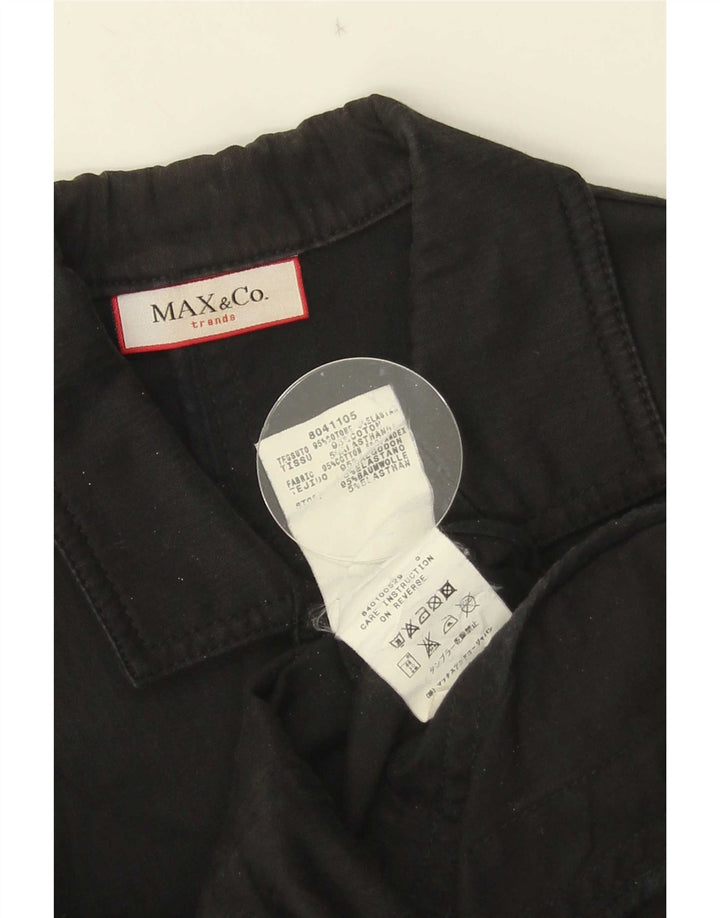 Max & Co. Chaqueta blazer de manga 3/4 con 2 botones para mujer UK 6 XS Algodón negro