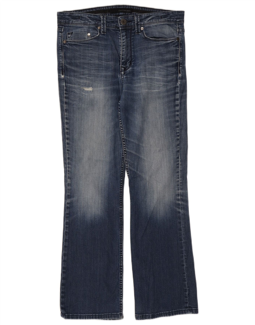 Calvin Klein Jeans desgastados con corte de bota para mujer W33 L29 Algodón azul