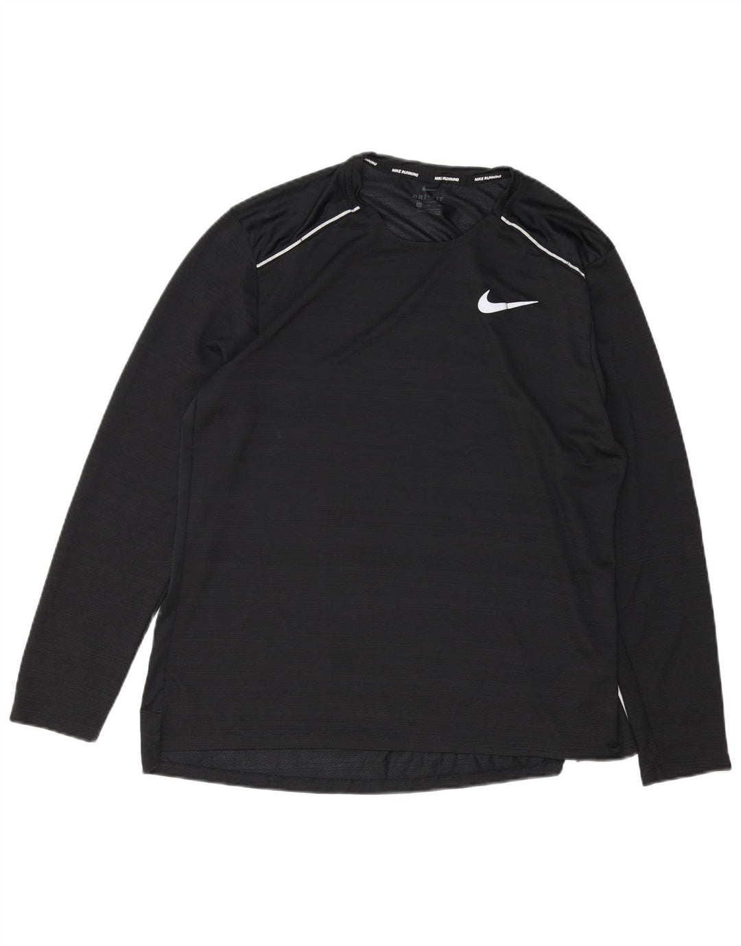 Nike Hombre Dri Fit Top Manga Larga XL Poliéster Negro