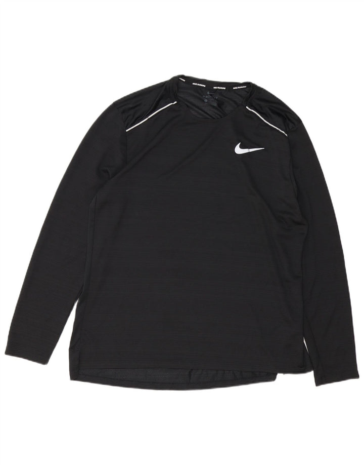 Nike Hombre Dri Fit Top Manga Larga XL Poliéster Negro