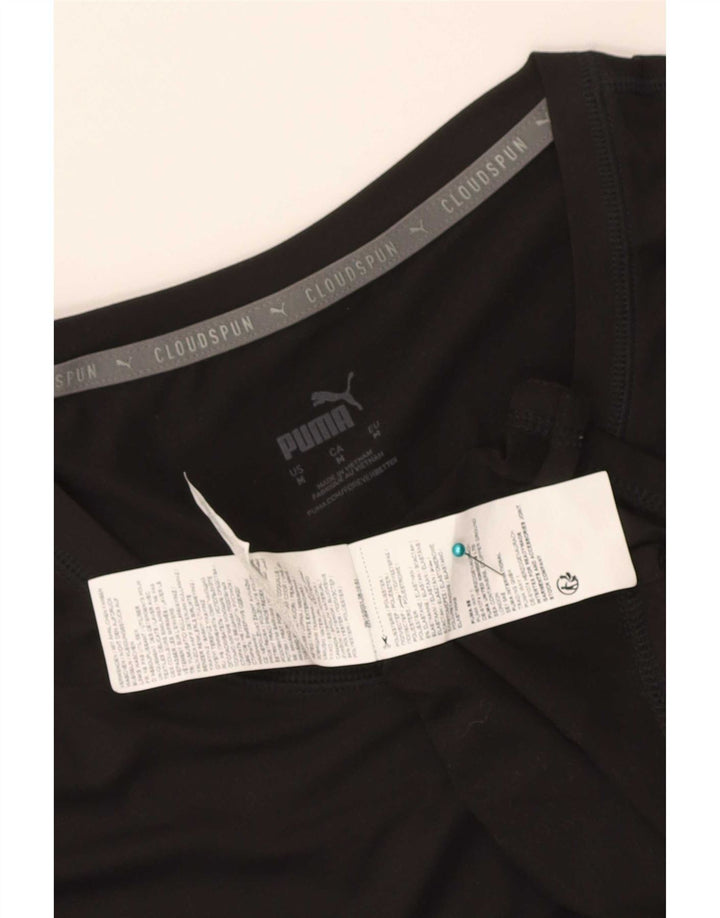 Puma Mujer Cloudspun Camiseta Top UK 12 Mediano Negro Poliéster