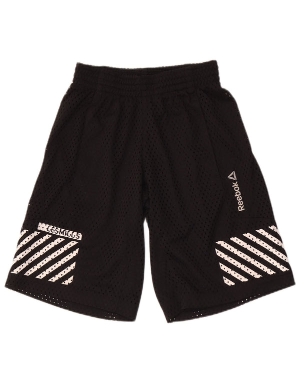 REEBOK Pantalones cortos deportivos para hombre XS Negro Rayas