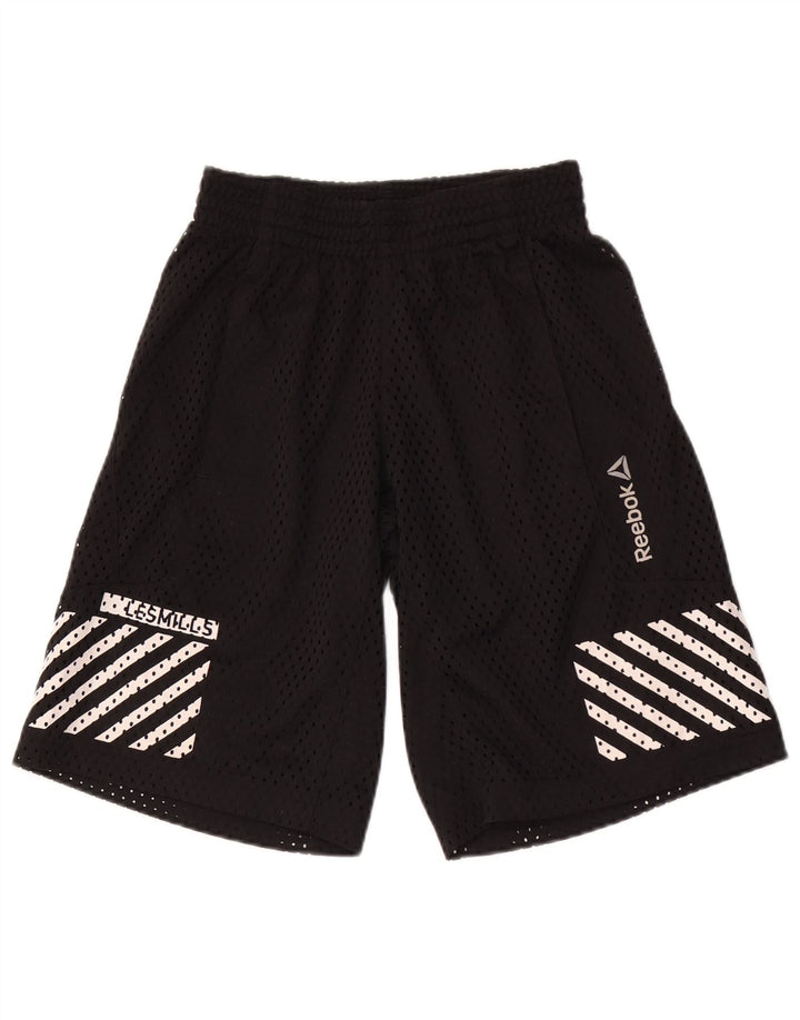 REEBOK Pantalones cortos deportivos para hombre XS Negro Rayas