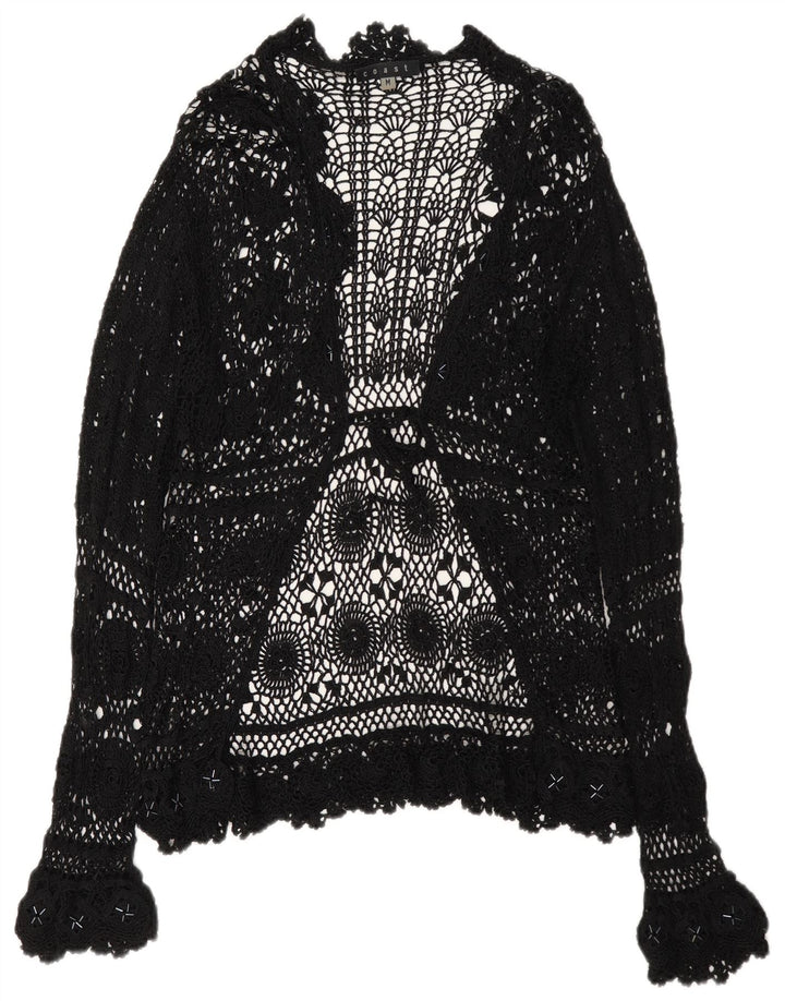 Coast - Cárdigan transparente para mujer, talla 40, tamaño mediano, color negro floral