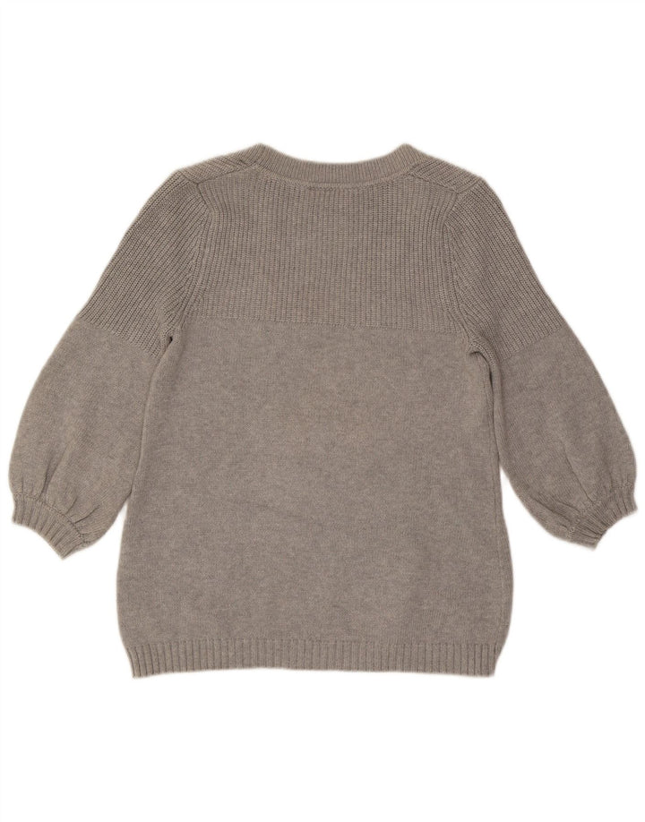 WAREHOUSE Suéter tipo jersey con cuello barco y manga 3/4 para mujer UK 40 Gris medio