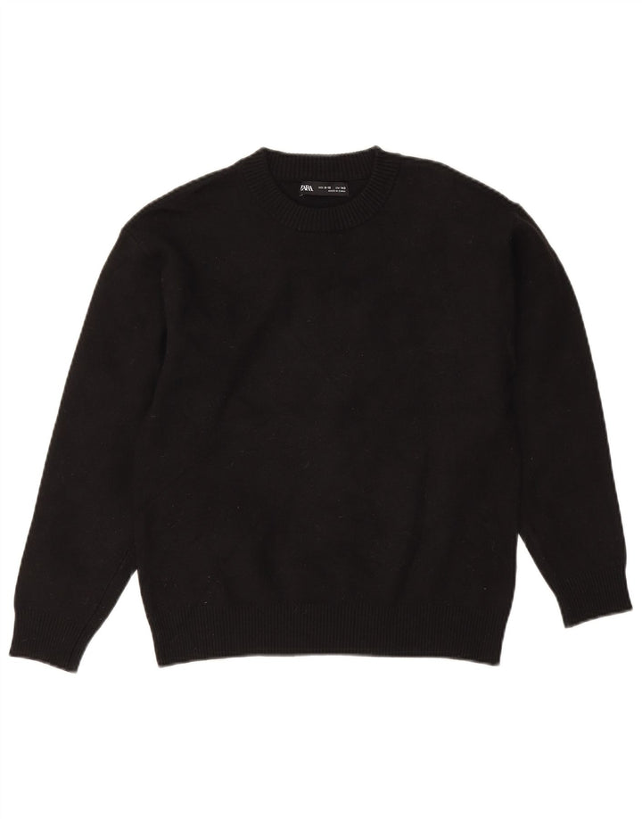 Zara Jersey con Cuello Redondo para Niños 9-10 Años Negro