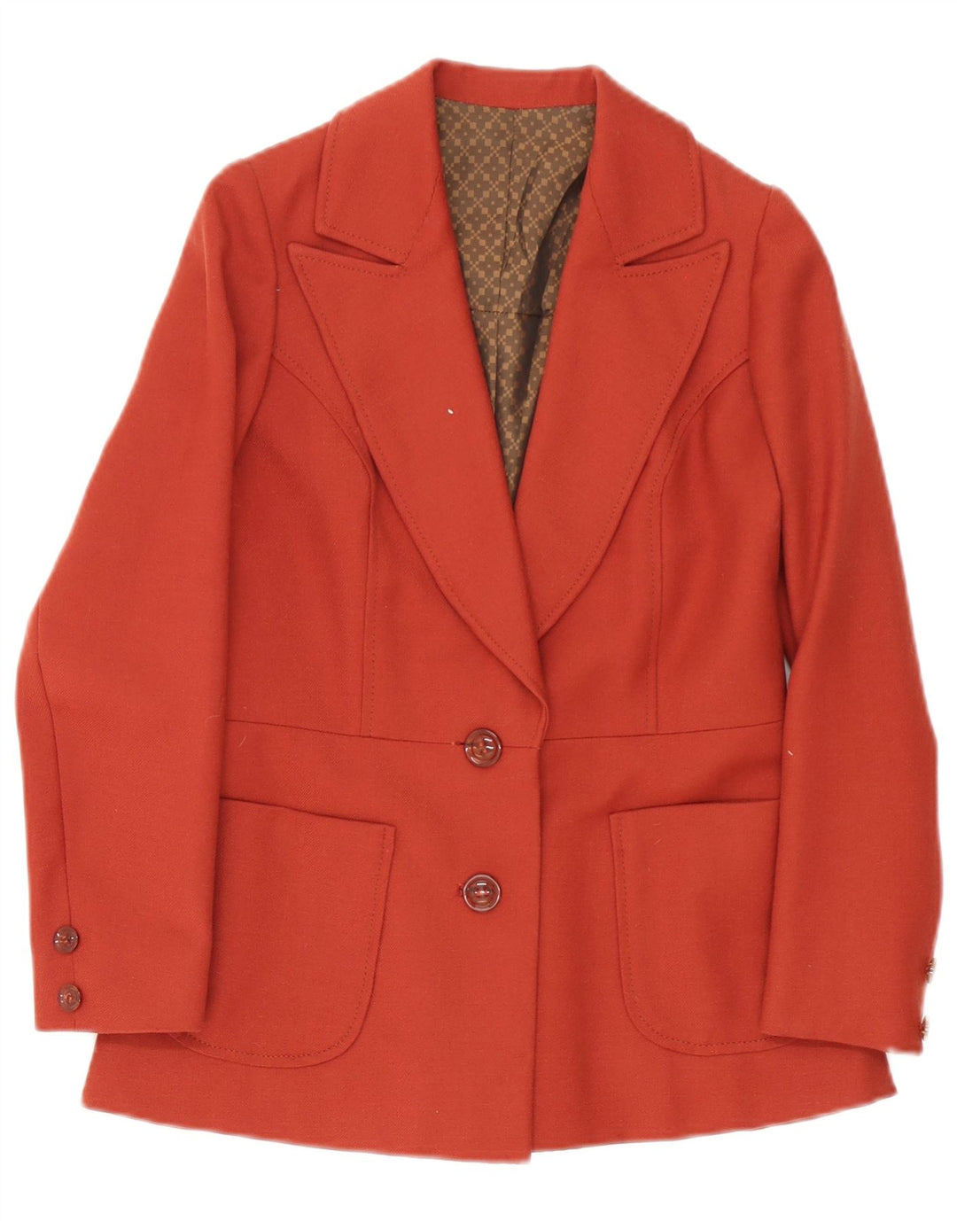 Vintage mujer 2 botones Blazer chaqueta Reino Unido 10 pequeño rojo