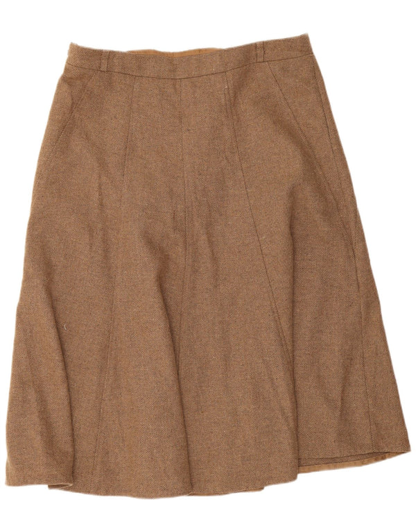 Marks & Spencer Falda acampanada para mujer UK 14 Large W32 Beige Lana nueva