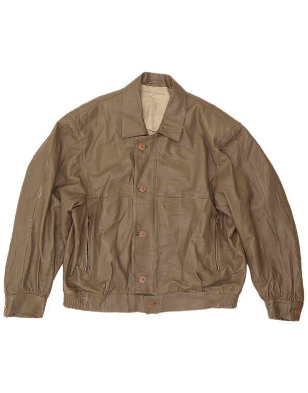 Anfor Chaqueta de cuero para hombre IT 58 2XL Marrón