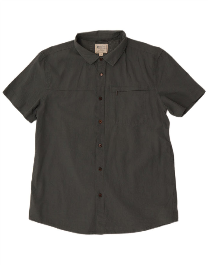 Camisa de manga corta para hombre Mountain Warehouse Algodón gris grande
