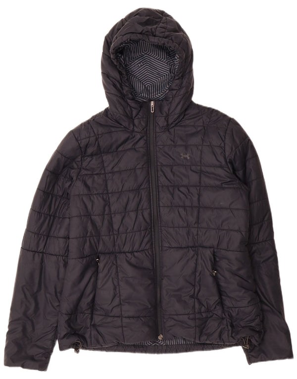 Under Armour Chaqueta acolchada con capucha Cold Gear para mujer UK 46 Large Nylon negro