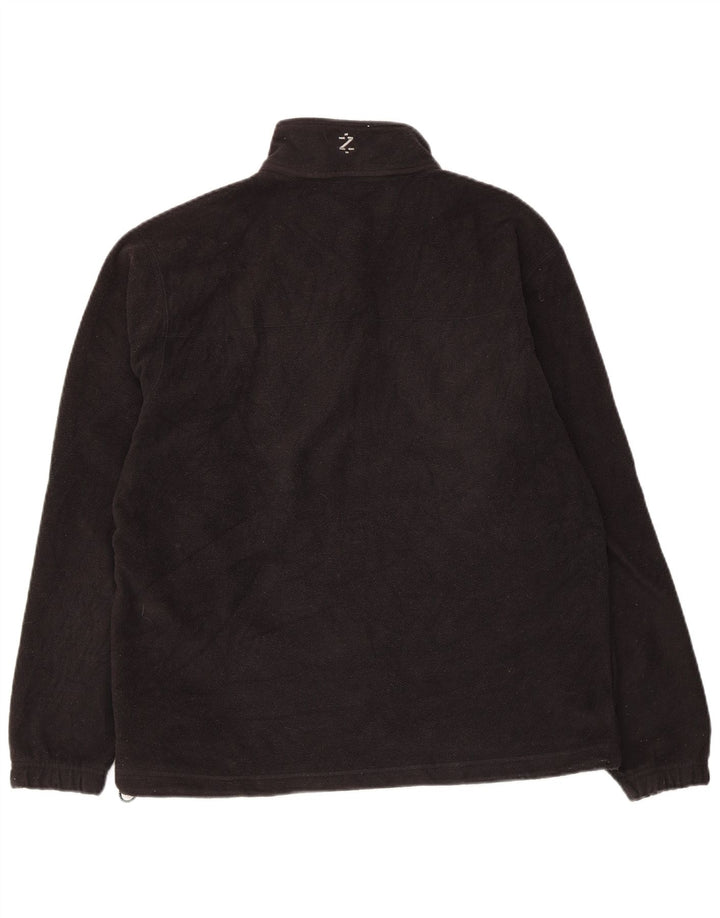 Izod Jersey de forro polar con cuello con cremallera y gráfico para hombre Poliéster negro mediano