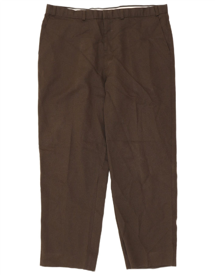 Marks & Spencer Pantalones casuales cónicos para hombre W38 L31 Poliéster marrón